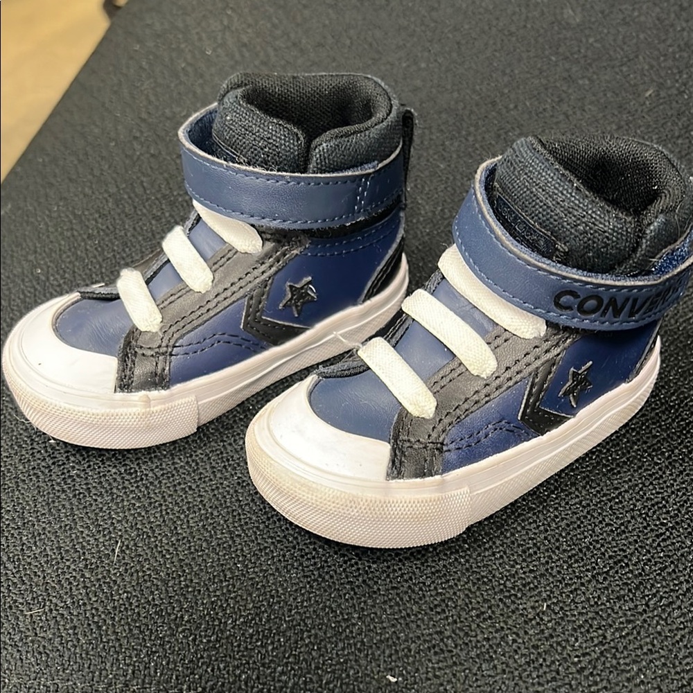 Converse Blue High-Top Sneakers with Velcro Closure